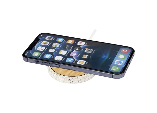 Terrazzo 10W Drahtlose Ladestation aus Bambus - Naturfarben TK Gruppe® Grosshandel 