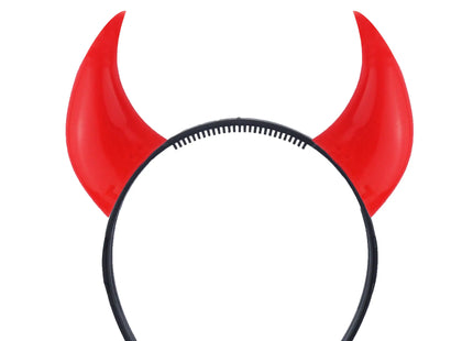Teufelshörner – rotes Verkleidungszubehör für Halloween- und Partykostüme TK Gruppe® Grosshandel 