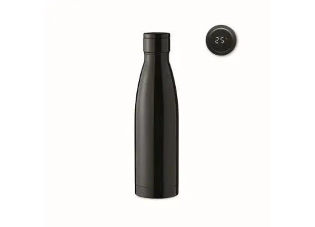 Thermoflasche 500ml mit Temperaturanzeige BELO LUX - Schwarz TK Gruppe® Grosshandel 
