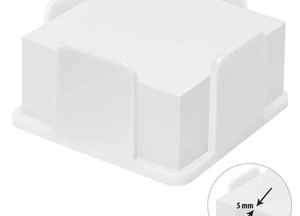 Theta Zettelbox, Dickwandig mit Weißem Papier, Weiß – Robuster Schreibtisch-Organizer TK Gruppe® Grosshandel 