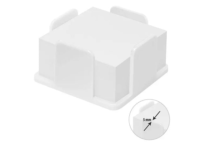 Theta Zettelbox, Dickwandig mit Weißem Papier, Weiß – Robuster Schreibtisch-Organizer TK Gruppe® Grosshandel 