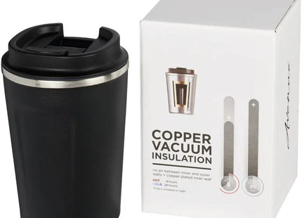 Thor 360 ml Kupfer-Vakuum Isolierbecher – Auslaufsicher in Schwarz TK Gruppe® Grosshandel 