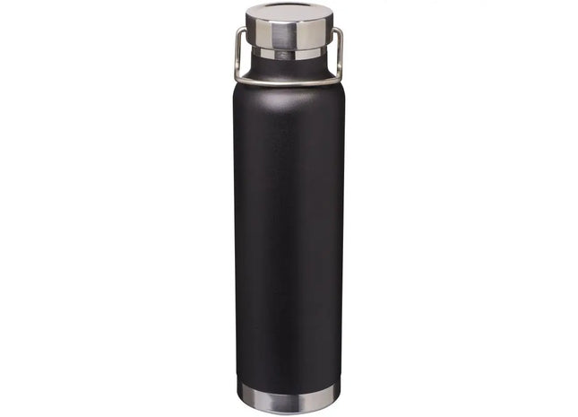 Thor 650 ml Kupfer-Vakuum Isoliersportflasche – Robuste schwarze Trinkflasche TK Gruppe® Grosshandel 