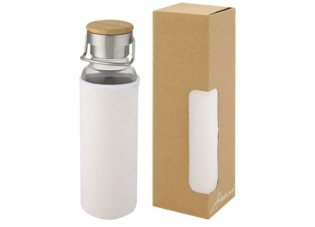 Thor 660 ml Glasflasche mit Neoprenhülle - Weiß TK Gruppe® Grosshandel 