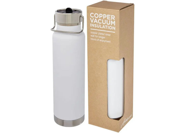 Thor 750 ml Kupfer-Vakuum Sportflasche mit Trinkhalm - Weiß TK Gruppe® Grosshandel 