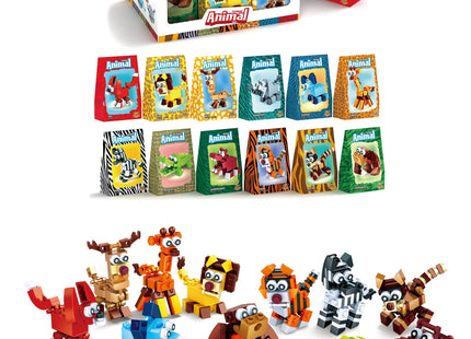 Tier-Bausteine-Set, 12-teilig, Vielseitiges Spielzeug Für Kinder, Kreatives Bauen TK Gruppe® Grosshandel 