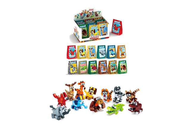 Tier-Bausteine-Set, 12-teilig, Vielseitiges Spielzeug Für Kinder, Kreatives Bauen TK Gruppe® Grosshandel 