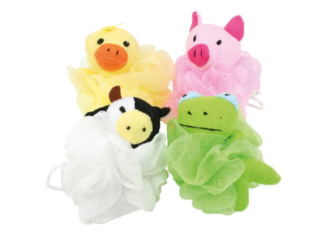 Tierform-Duschschwämme, 10cm Badeschwamm, 4 Verschiedene Motive TK Gruppe® Grosshandel 