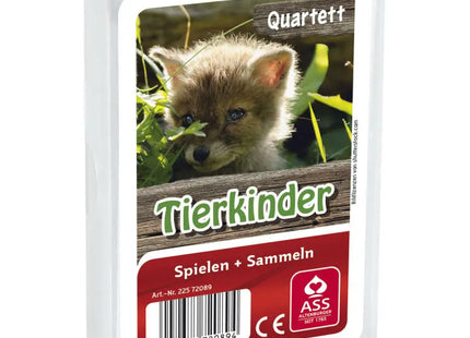Tierkinder-Quartett: 33 Karten im Kunststoffetui - Süße Tierbabys spielerisch lernen TK Gruppe® Grosshandel 