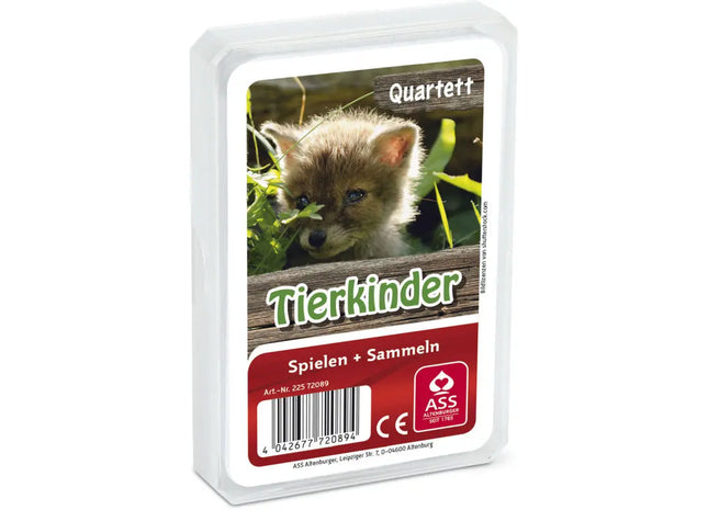 Tierkinder-Quartett: 33 Karten im Kunststoffetui - Süße Tierbabys spielerisch lernen TK Gruppe® Grosshandel 