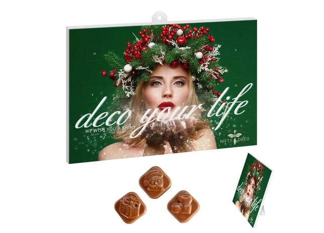 Flexibler Classic Schoko-Adventskalender für Wand/Tisch, individuell bedruckbar TK Gruppe® Grosshandel 