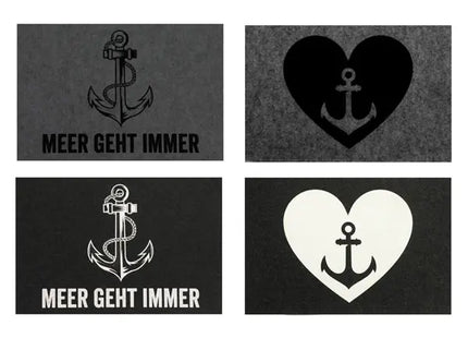 Tischset Filz Maritim, 4er-Set, ca. 45x30cm – Stilvolle Tischdeko | Moderne Filz-Tischdekoration TK Gruppe® Grosshandel 