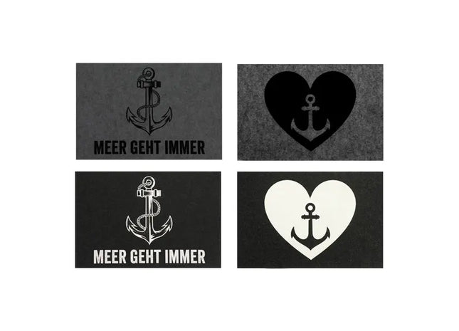 Tischset Filz Maritim, 4er-Set, ca. 45x30cm – Stilvolle Tischdeko | Moderne Filz-Tischdekoration TK Gruppe® Grosshandel 