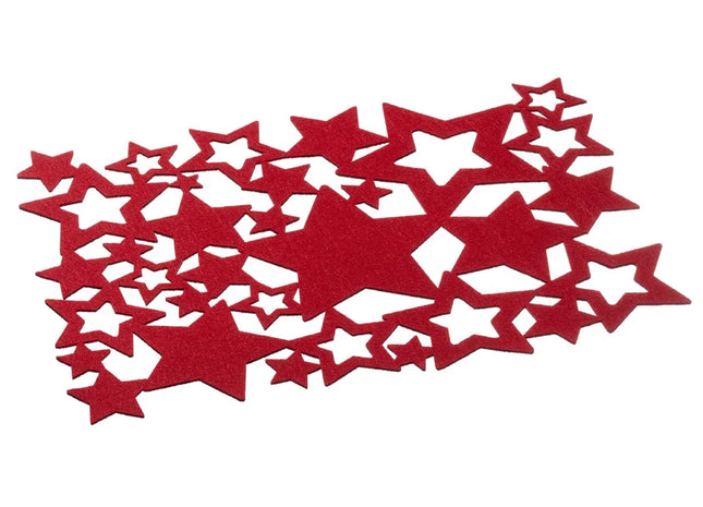 Tischset Filz Sternenhimmel, rot, 45x30cm - Heller und stilvoller Tischzubehör TK Gruppe® Grosshandel 
