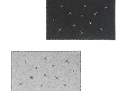 Tischset aus Filz mit gestickten Sternen - 2er Set, 45x35cm, Stilvolle & Robuste Tischunterlage TK Gruppe® Grosshandel 