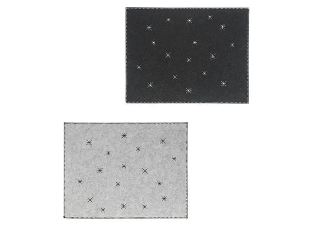 Tischset aus Filz mit gestickten Sternen - 2er Set, 45x35cm, Stilvolle & Robuste Tischunterlage TK Gruppe® Grosshandel 
