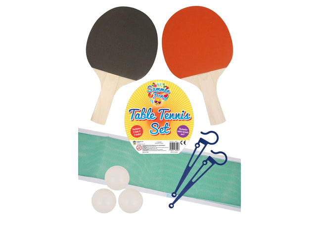 Tischtennis-Set: 2 Schläger, 3 Bälle, 1 Netz – Komplettes Ping-Pong-Set für Freizeit & Zuhause TK Gruppe® Grosshandel 