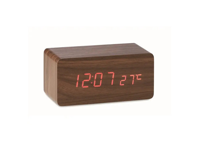 Tischuhr BUENOS AIRES CHARGER mit Ladestation - Holzdesign TK Gruppe® Grosshandel 