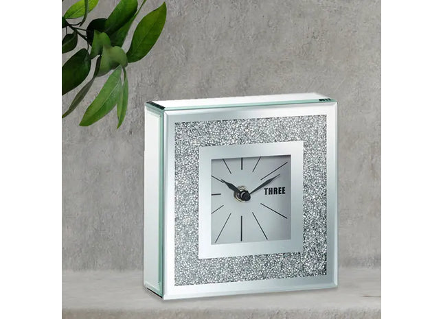 Tischuhr Brilliant, 15x15cm - Elegante und Moderne Uhr für Ihren Schreibtisch TK Gruppe® Grosshandel 