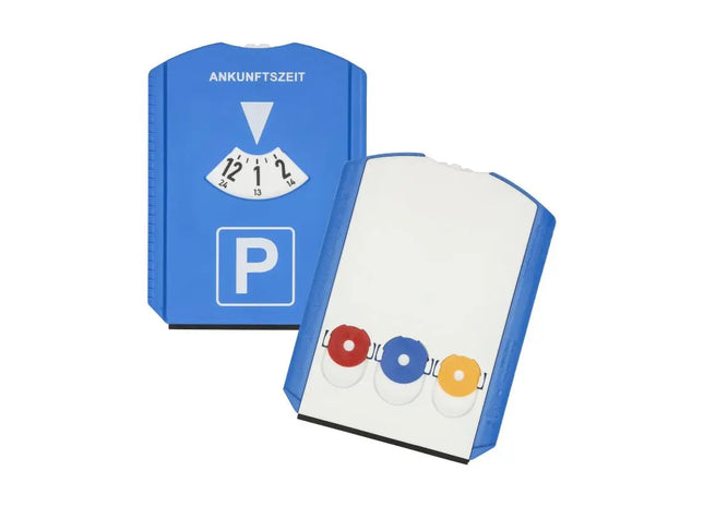 Titel für Parkscheibe Euro mit Chips - blau - weiß: Euro Parkscheibe mit Chips in Blau-Weiß - Funktional & Multitasking TK Gruppe® Grosshandel 