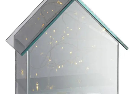 -Titel: Kleines LED-Glaskunsthaus, ca. 12x14cm, Leuchtmittel inklusive TK Gruppe® Grosshandel 