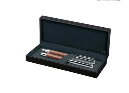 Tizio Set (Drehkugelschreiber + Füllhalter) - Silber Stilvolles Schreibset für den anspruchsvollen Schreiber TK Gruppe® Grosshandel 