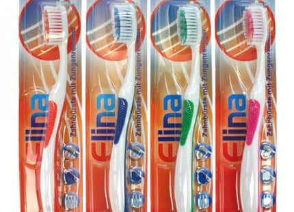 Toothbrush Elina 1er mit Zungenreiniger und Halter TK Gruppe® Grosshandel 