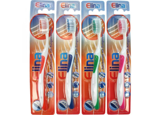 Toothbrush Elina 1er mit Zungenreiniger und Halter TK Gruppe® Grosshandel 