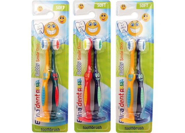 Toothbrush Set Elina for Kids: 2 Brushes with Stand for Easy Organization TK Gruppe® Grosshandel 