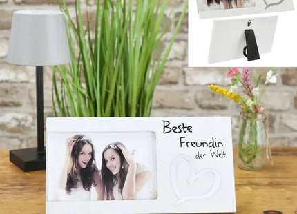 Top Freundin Weltweit Fotohalter 25x13 cm – Ideales Geschenk TK Gruppe® Grosshandel 