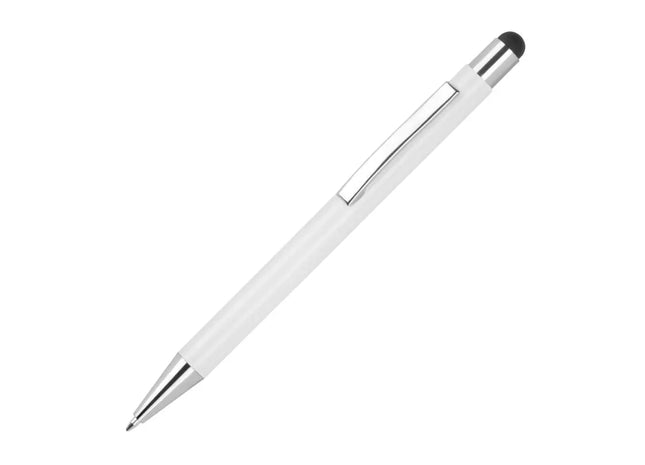 Touch-Druckkugelschreiber aus Aluminium - Weiß-Schwarz, Stilvoll & Multifunktional TK Gruppe® Grosshandel 