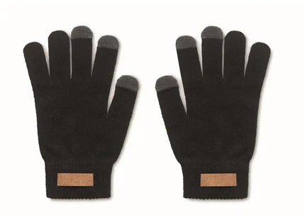 Touchscreen-Handschuhe RPET DACTILE: Schwarz, Umweltfreundlich, Funktional für kalte Tage TK Gruppe® Grosshandel 