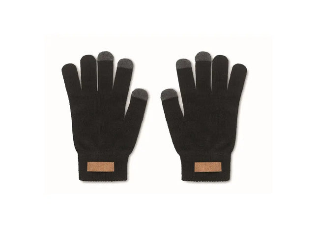 Touchscreen-Handschuhe RPET DACTILE: Schwarz, Umweltfreundlich, Funktional für kalte Tage TK Gruppe® Grosshandel 