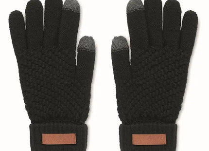 Touchscreen-Handschuhe RPET TAKAI - Schwarz: Praktisches Zubehör für Smartphone-Nutzer TK Gruppe® Grosshandel 