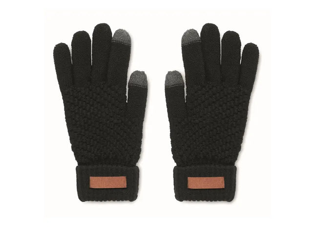 Touchscreen-Handschuhe RPET TAKAI: Schwarz, Umweltfreundlich, Bequem für kalte Tage TK Gruppe® Grosshandel 