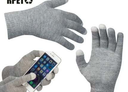 Touchscreen Handschuhe: Silbergrau, Komfortabel, Funktional für kalte Tage TK Gruppe® Grosshandel 