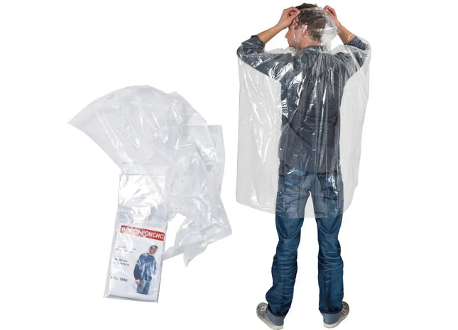 Tours Notfall-Regenponcho in Transparent - Zuverlässiger Schutz für Unterwegs TK Gruppe® Grosshandel 