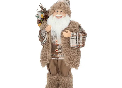 Traditionelle Weihnachtsmann-Figur, Stehend, Braun, 47 cm, Gemütliche Weihnachtsdeko TK Gruppe® Grosshandel 