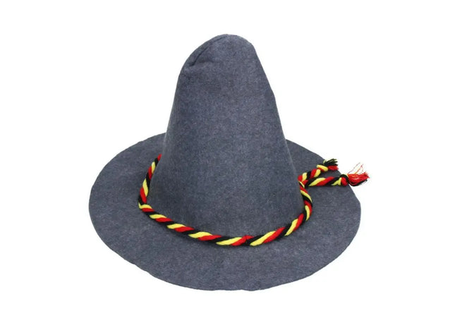 Traditioneller Filzhut Seppel - Grauer Hut mit Deutschland-Farben für Damen und Herren - Oktoberfest Accessoire TK Gruppe® Grosshandel 