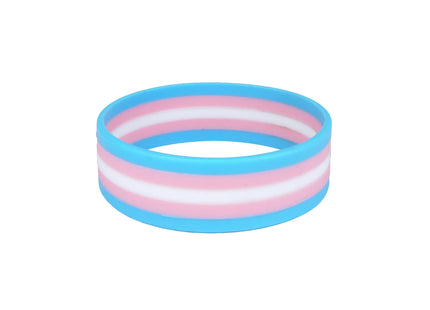 Transgender-Armband aus Silikon, 2,4 x 20 cm – Buntes Pride Zubehör TK Gruppe® Grosshandel 