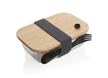 Transparent Glass Lunch-Box with Bamboo Lid - Eco-Friendly, Stylish, Durable Meal Container TK Gruppe® Grosshandel 