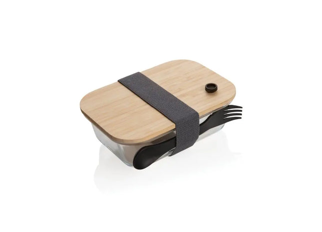 Transparent Glass Lunch-Box with Bamboo Lid - Eco-Friendly, Stylish, Durable Meal Container TK Gruppe® Grosshandel 