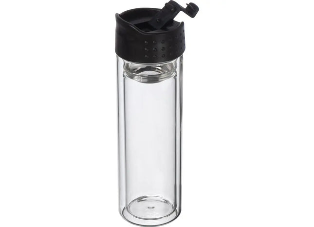 Transparente Borosilikat-Glasflasche 400 ml mit Teesieb, Elegant & Nützlich TK Gruppe® Grosshandel 