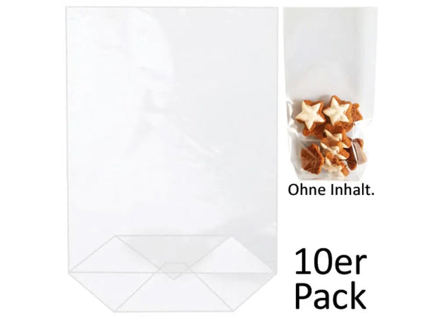 Transparente Geschenkbeutel mit Boden, PP, 10er-Pack, 235x145mm TK Gruppe® Grosshandel 