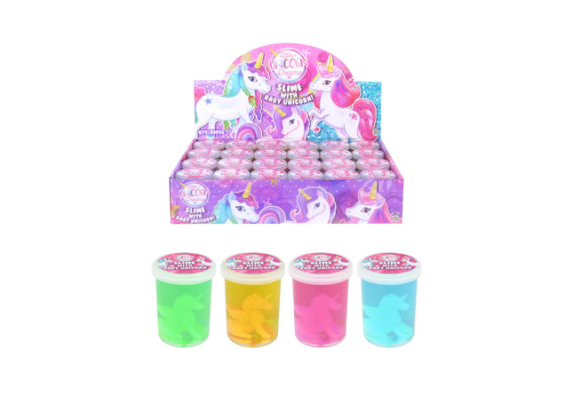 Transparenter Einhorn-Schleim, 60 g, 6 cm x 4,8 cm, verschiedene Farben – 4er-Packung TK Gruppe® Grosshandel 