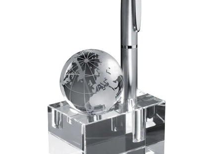 Transparenter Glas-Stiftehalter mit Entfernbarer Globus-Dekoration TK Gruppe® Grosshandel 