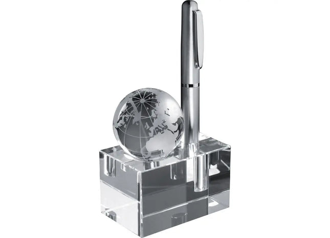 Transparenter Glas-Stiftehalter mit Entfernbarer Globus-Dekoration TK Gruppe® Grosshandel 