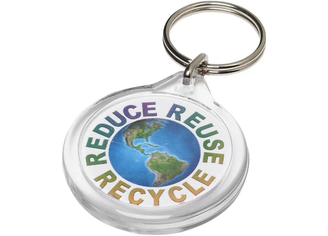 Transparenter Schlüsselanhänger im Orb-Stil mit rundem i7-Design - 100 Zeichen TK Gruppe® Grosshandel 