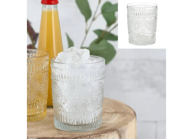 Transparentes Mandala Trinkglas, Volumen 300ml TK Gruppe® Grosshandel 