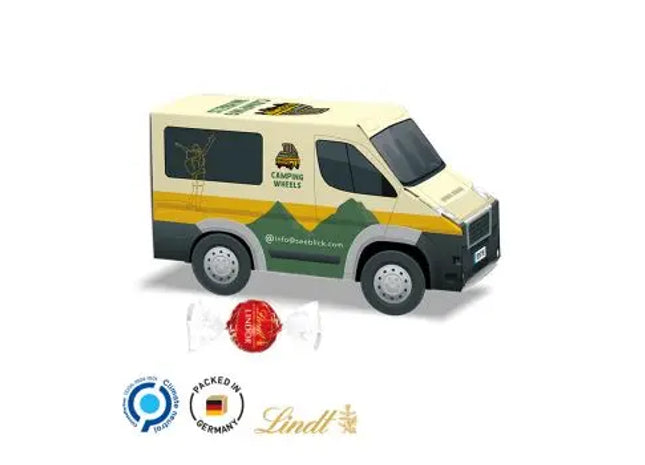 Transporter Modell mit Lindt LINDOR Milchkugeln - Einzigartiges Schokogeschenk TK Gruppe® Grosshandel 